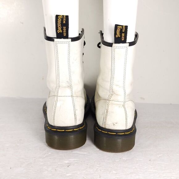 Dr. Martens Women's Pascal US7 White Leather Lace Up Ankle Combat Boots - Picture 12 of 16